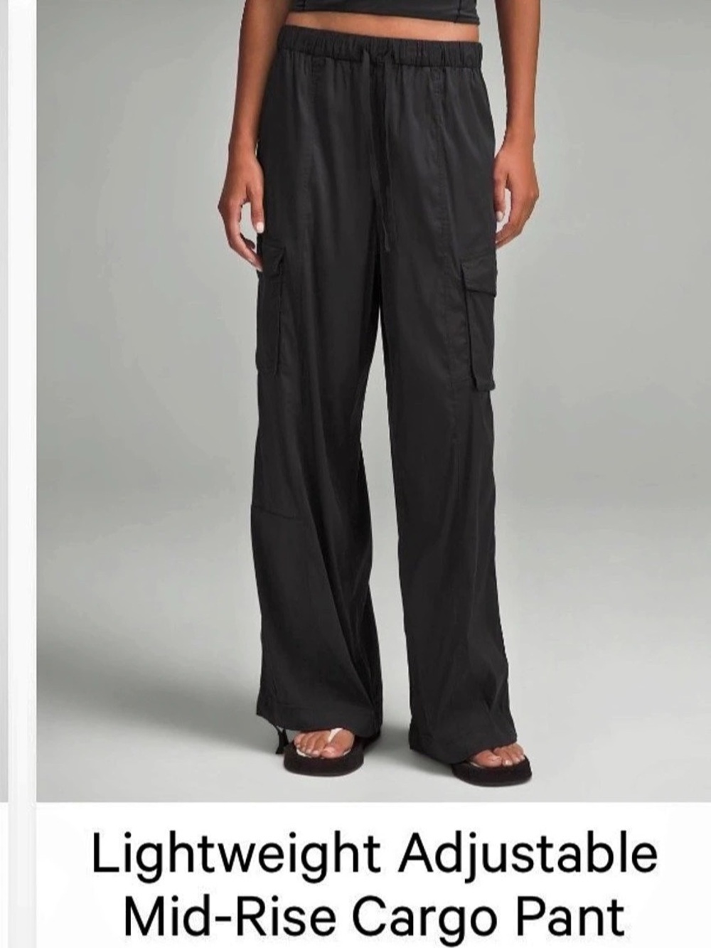 Lululemon Lightweight Adjustable Mid-Rise Cargo Pant Black Small
